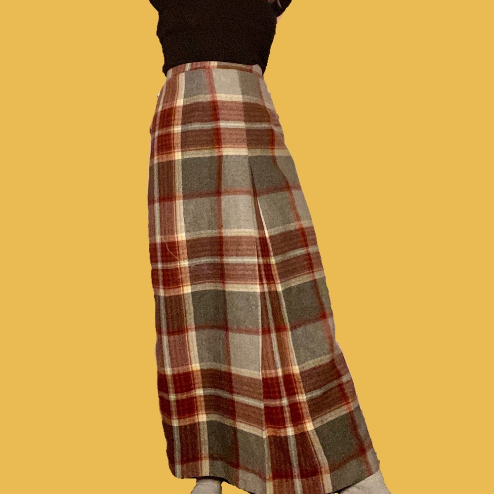 vintage full length plaid skirt